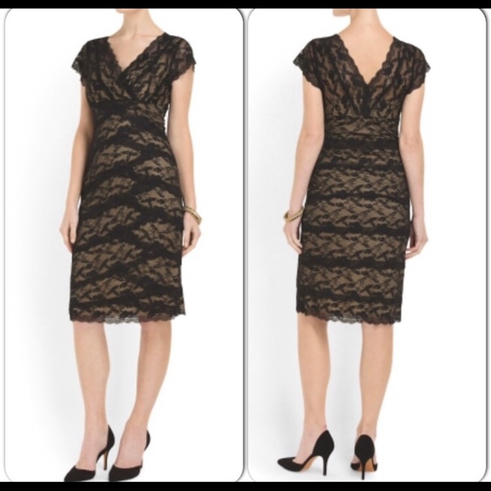 Helene Blake Dress Size 10 Black Nude NWT